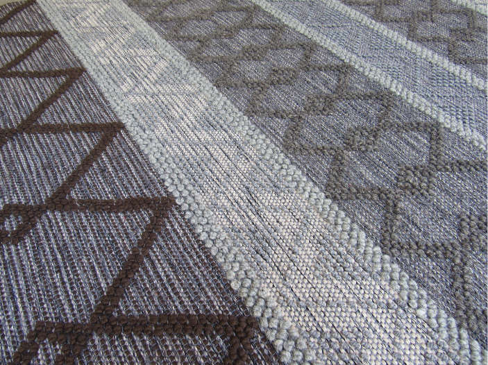 Indian Handmade White & Grey Rug