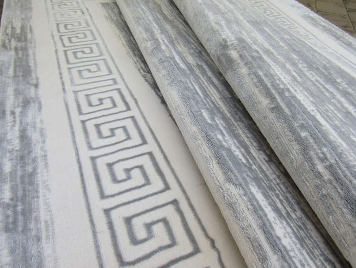 Modern Grey White Rug