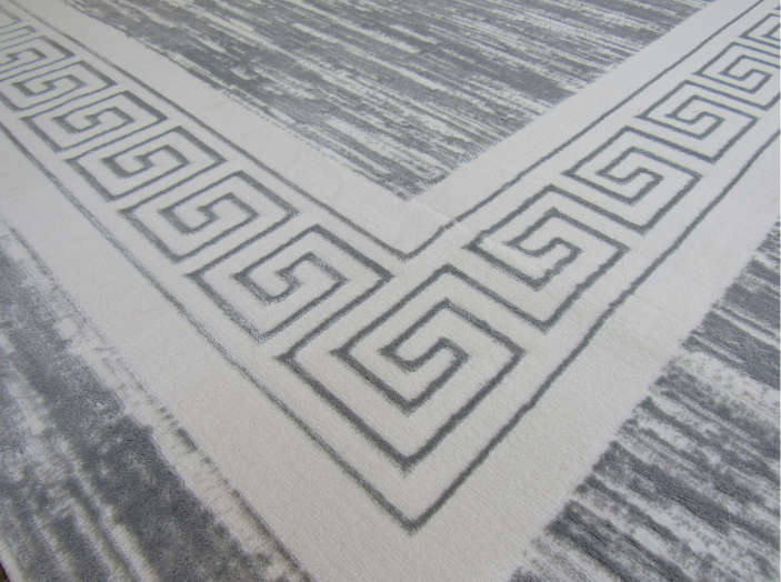 Modern Grey White Rug