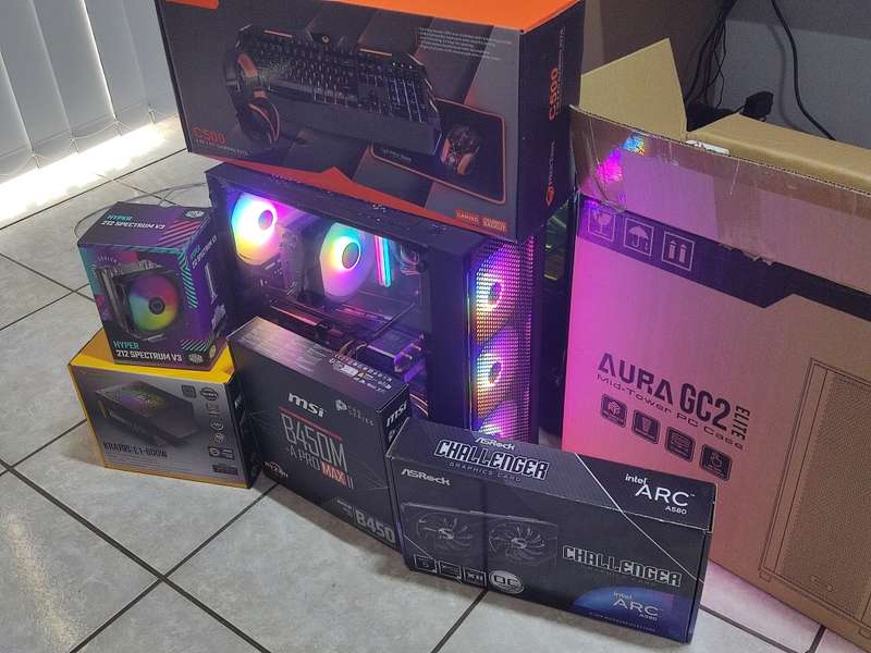 Ryzen 5 3600 Gaming PC with ARC A580 8GB & 16GB RAM + K&M Bundle