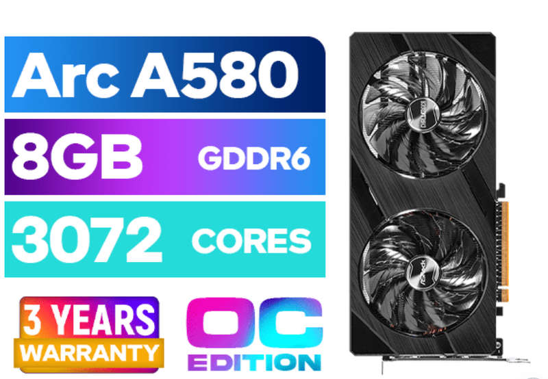 Ryzen 5 3600 Gaming PC with ARC A580 8GB & 16GB RAM + K&M Bundle