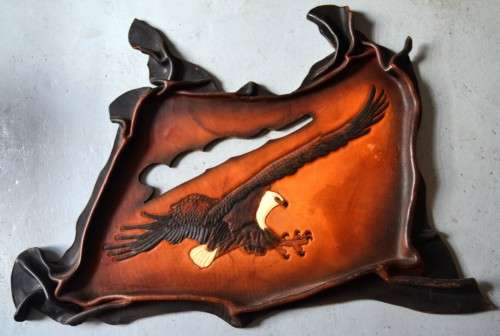 EAGLE PYROGRAPHY ON LEATHER BY CHRIS GERBER
