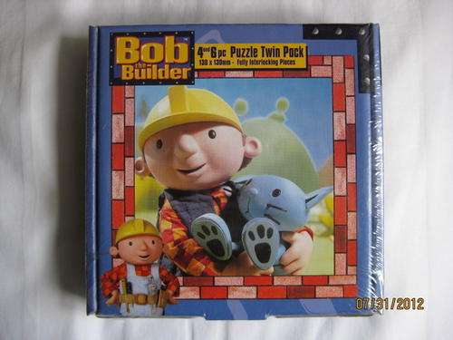 BOB THE BUILDER 4 AND 6PC PUZZLE TWIN PACK 130MM X130MM - FULLY INTERLOCKING PIECES