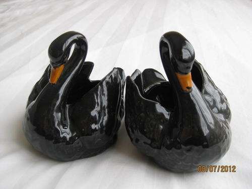 LUCIA X2 BLACK SWANS - APPROX 10CM HIGH - 33O5