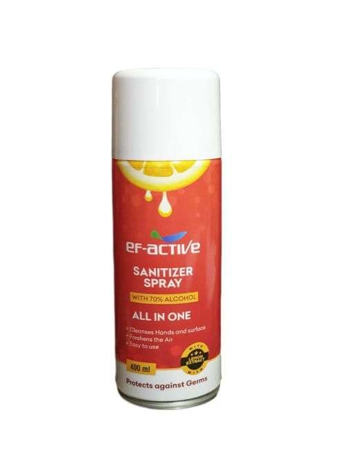 EF-Active Aerosol Sanitizer Spray 70% Alcohol - 6x 400ml