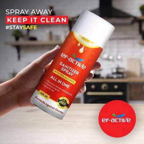 EF-Active Aerosol Sanitizer Spray 70% Alcohol - 6x 400ml