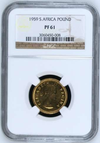 1959 South Africa Gold Pound NGC Graded PF