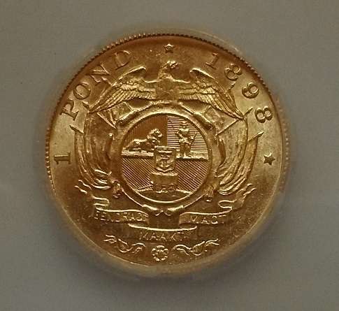 1898 ZAR Kruger Pond Graded MS62