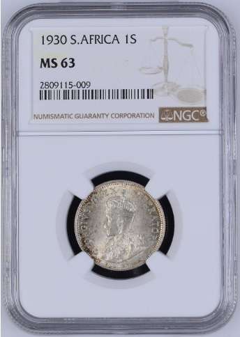 1930 Union of  South Africa 1 Shilling NGC Graded MS63
