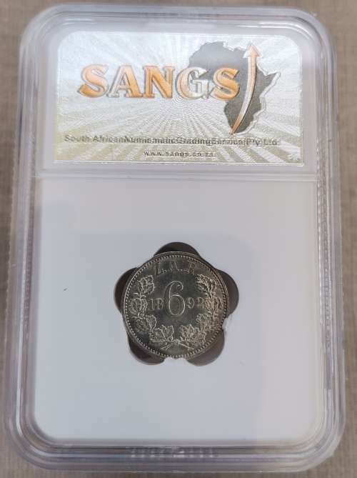 1892 ZAR Kruger 6 Pence Graded MS63