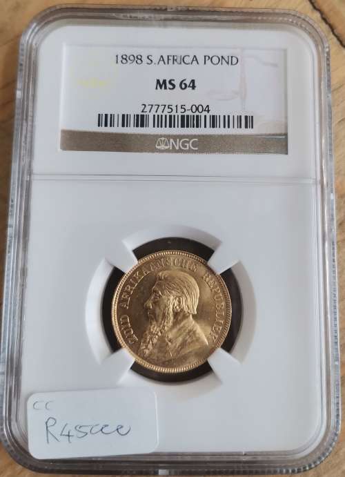 *1898 ZAR Kruger Pond NGC Graded MS64*