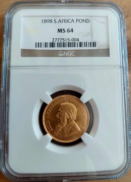 *1898 ZAR Kruger Pond NGC Graded MS64*