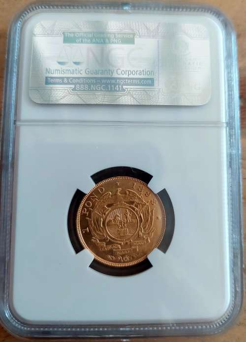 *1898 ZAR Kruger Pond NGC Graded MS64*