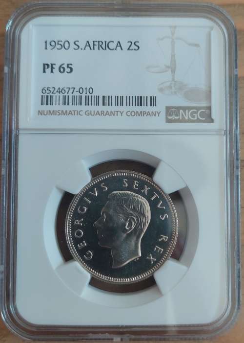 1950 Union of South Africa  2/  NGC Graded PF65