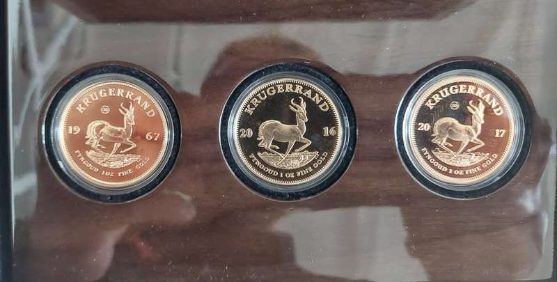 1967  2017 Vintage Proof Gold Krugerrand Set 3 x 1oz