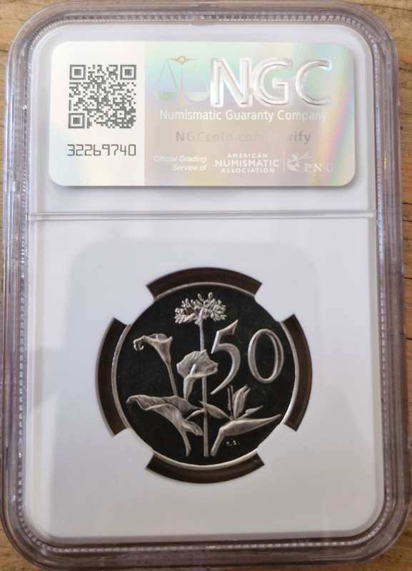 1965 South Africa 50c English NGC graded PF64 Cameo Mintage 30-50