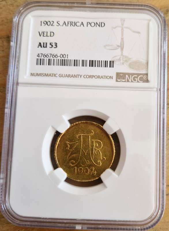 1902 ZAR Boer War Veldpond NGC Graded AU53