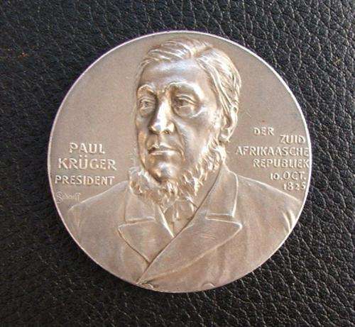 1900  President Kruger Medallion in Silver by Scharff