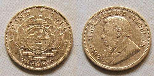 1894 ZAR Kruger 1/2 Pond Nice Grade!
