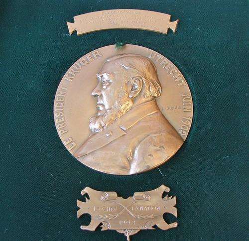 President Kruger - Boer War medallion, visit to Utrecht 1902