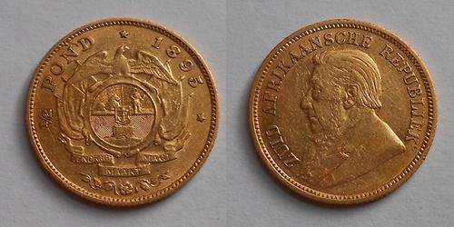 1895 ZAR Kruger 1/2 Pond Nice Grade!