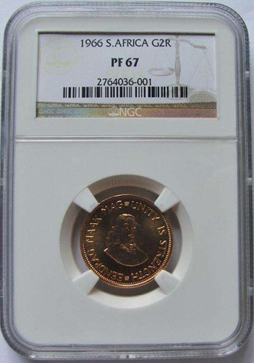 1966 South African Gold R2 NGC Graded Finest Known PF67