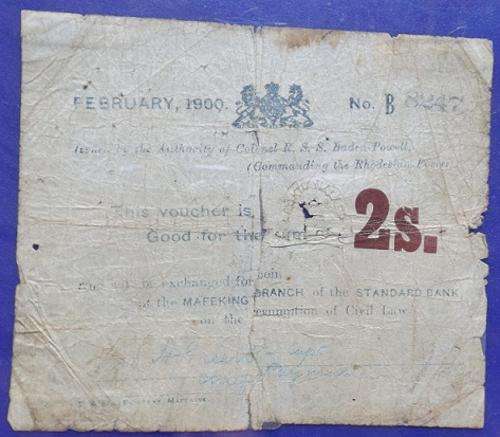 ** 1900 Boer War Mafeking Siege 2 shillings **