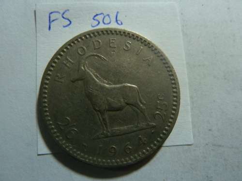 1964 Rhodesia 2 1/2 shillings / 25 cents