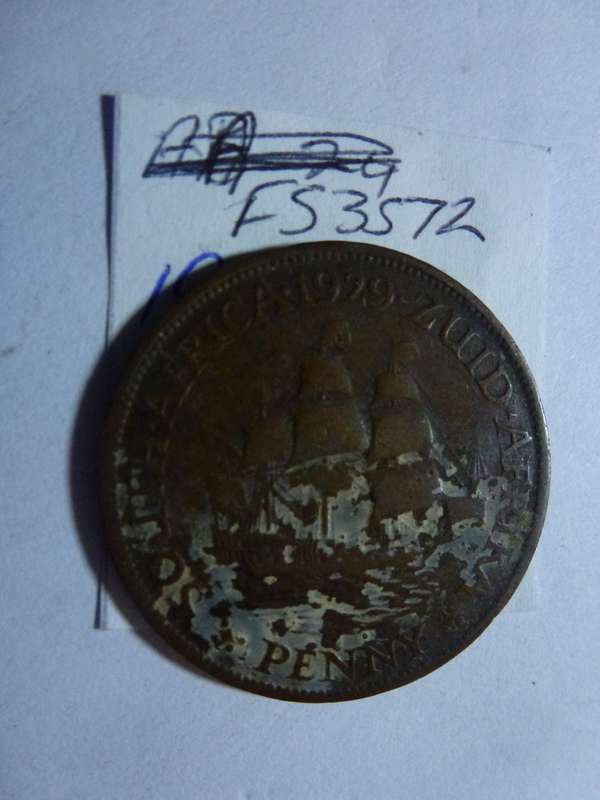 1929 Union of South Africa 1 penny