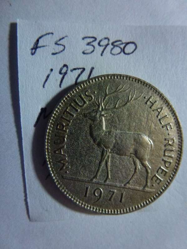 1971 Mauritius 1/2 rupee