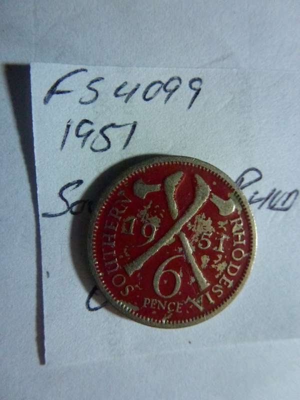 1951 Southern Rhodesia 6 pence
