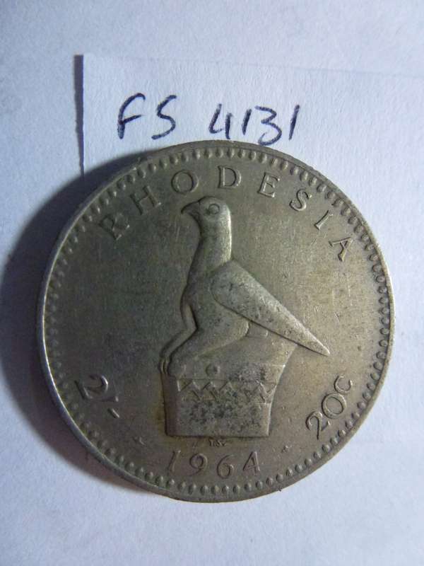 1964 Rhodesia 2 shilling / 20 cents