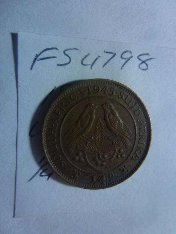 1945 Union of South Africa 1/4 penny