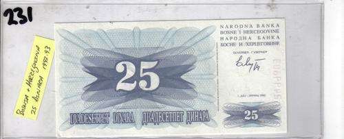 Bosnia and Herzegovina 25 Dinara