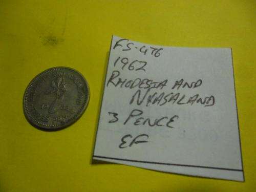 FS-476 1962 Rhodesia and Nyasaland 3 Pence