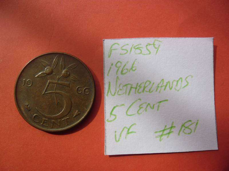FS1859 1966 Netherlands 5 Cents
