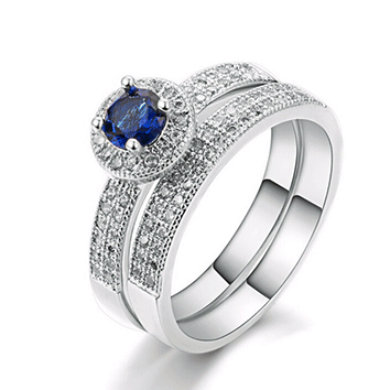 Astonishing 1.50 Carat Simulated Stone Ring Set (Double Band) . Size 6 / M !!!