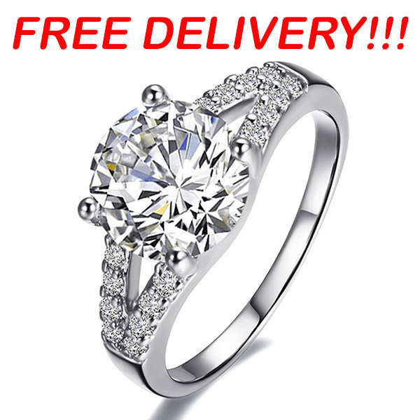 **FREE DELIVERY** Stunning 2.00 Carat Simulated Diamond Ring. Sizes Available : 6 ; 7 ; 8 ; 9 ; 10 !