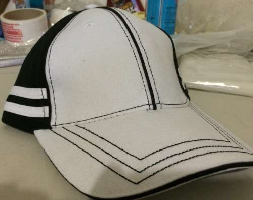 Personalised Embroidered Cap- WHITE & BLACK - BRAND YOUR OWN NAME!!