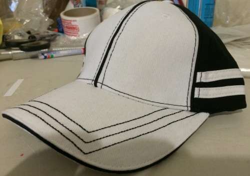 Personalised Embroidered Cap- WHITE & BLACK - BRAND YOUR OWN NAME!!