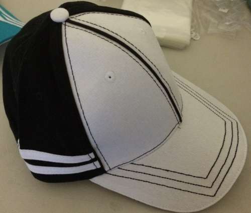 Personalised Embroidered Cap- WHITE & BLACK - BRAND YOUR OWN NAME!!