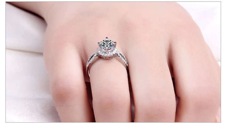 Astounding 1.60 Carat Simulated Diamond Halo Ring. Size 5 / J1/2