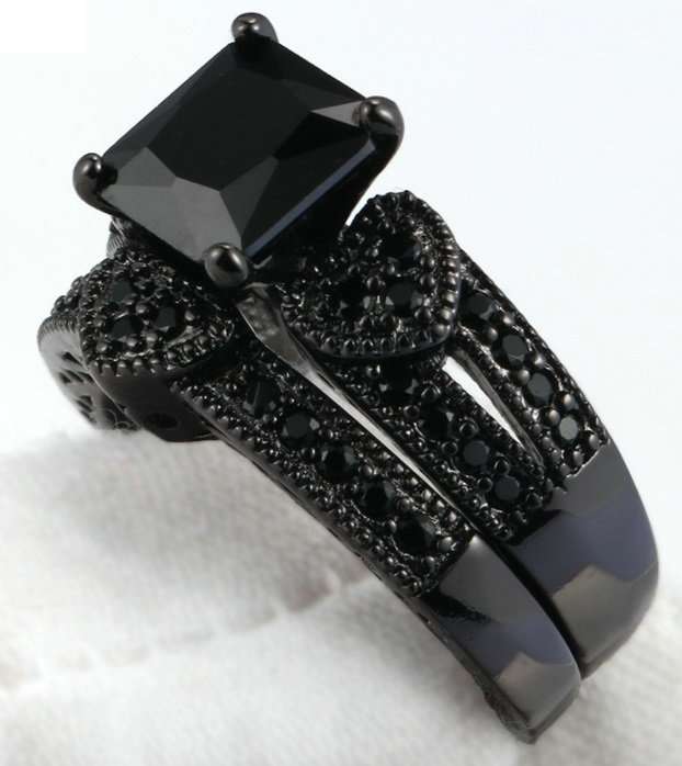 Stunning 3 Carat Simulated Diamond Wedding Ring Set(Double Band). Size : 7 / O