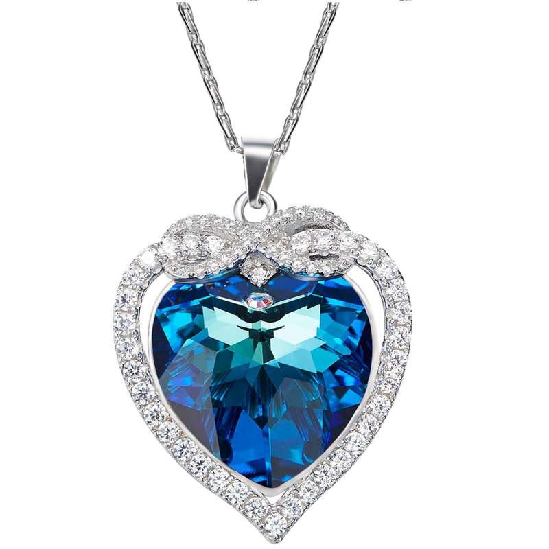 Heart Shaped Swarovski Sterling Silver Pendant Necklace | 100% GENUINE SWAROVSKI CRYSTALS