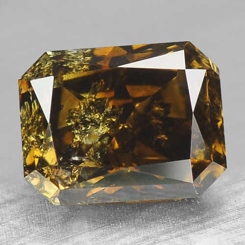 0.71 CARAT NATURAL FANCY GREEN BROWN CUSHION CUT DIAMOND **IGEC CERTFIED**