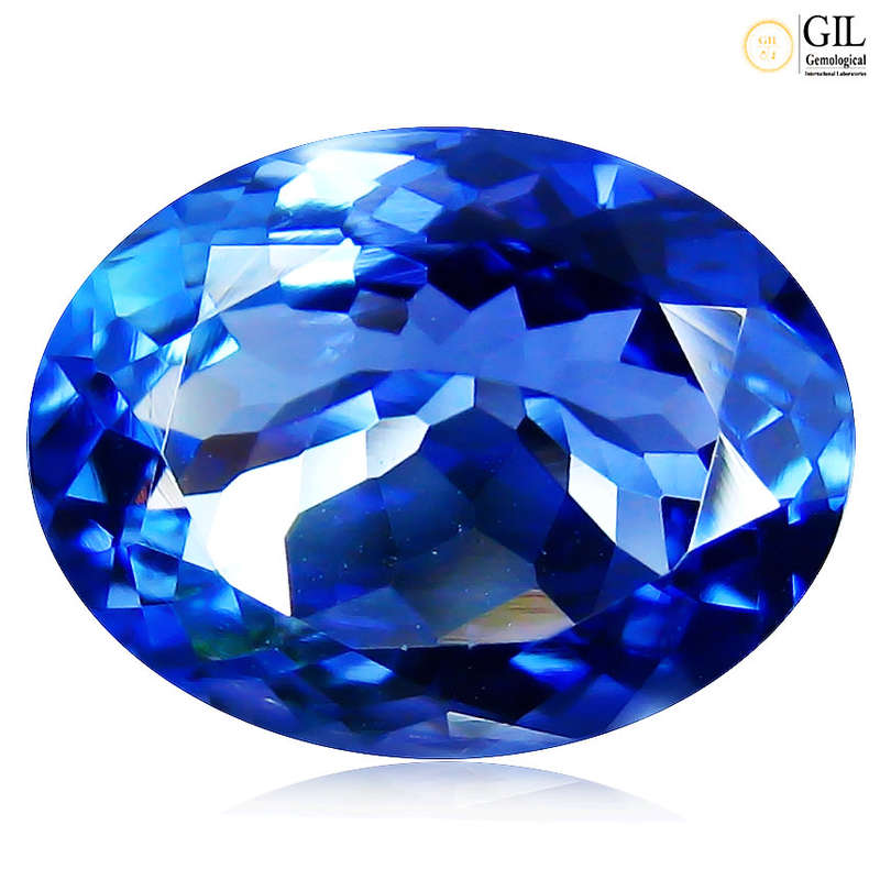 HIGHEST CLARITY!!  3.28 carat OVAL SHAPED IF Tanzanite **GIL CERTIFIED**