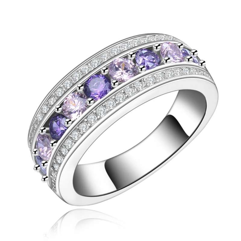 Designer Pave-Set Ring. Size 8 / Q.