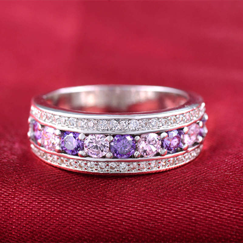 Designer Pave-Set Ring. Size 8 / Q.