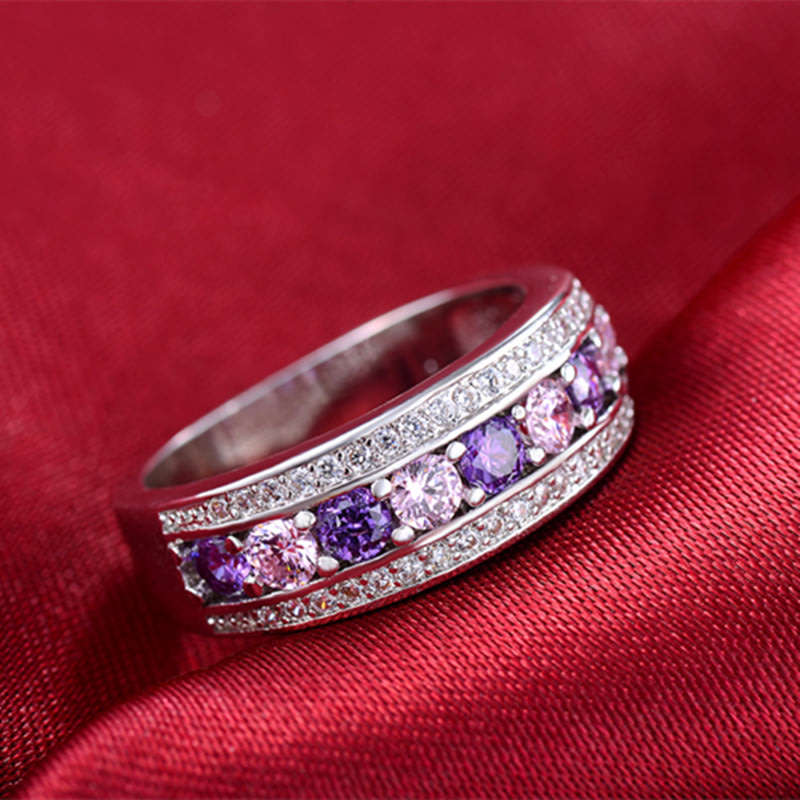 Designer Pave-Set Ring. Size 8 / Q.