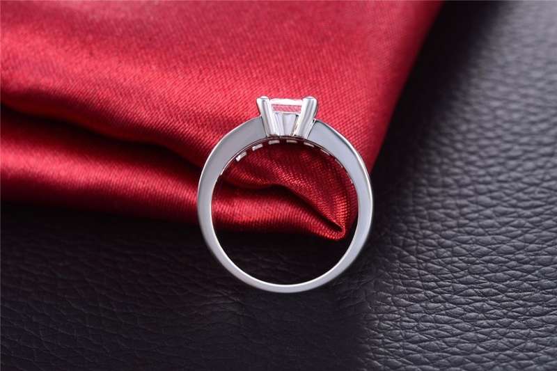Stunning 2.25 Carat Princess Cut Simulated Diamond Ring Set (Double Band). Sizes Available : 7;8;9